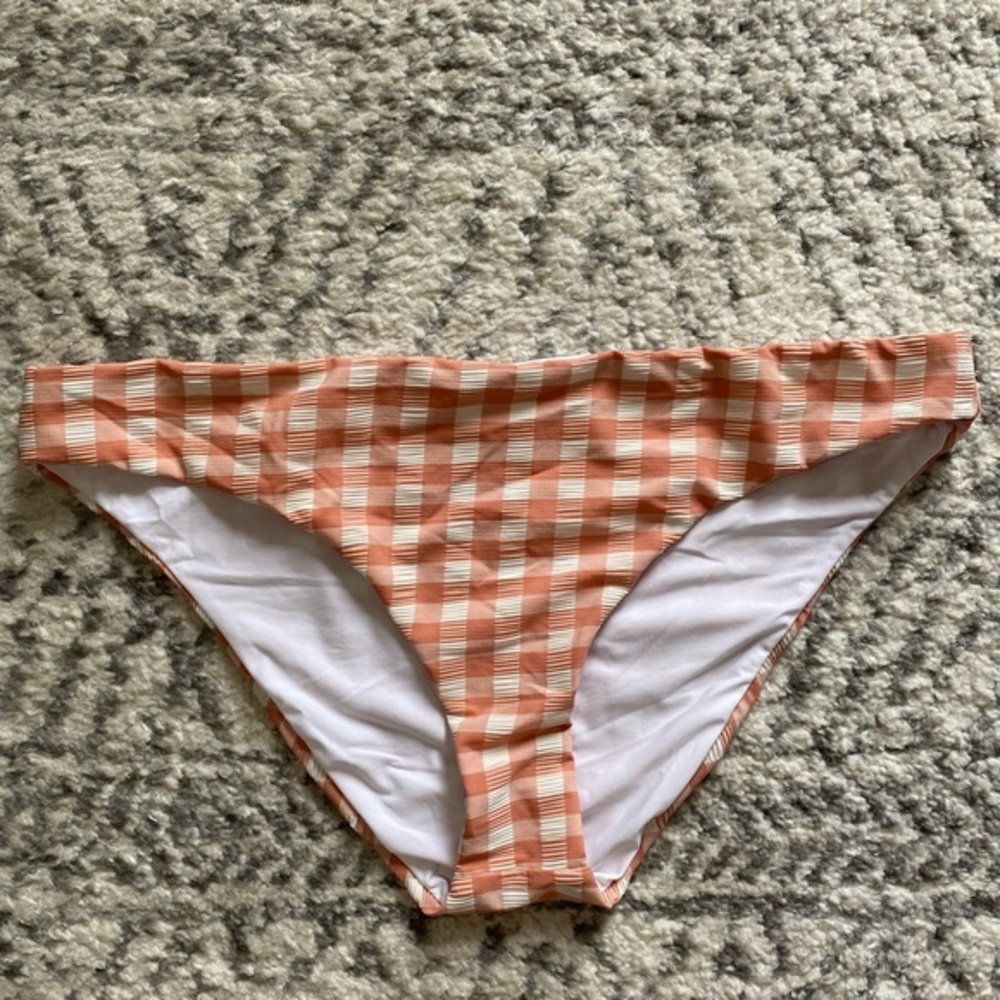 Gianni Bini Textured Gingham Bikini Bottom Swimsuit NWOT